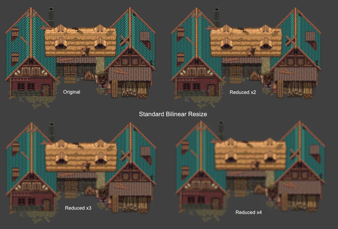 Bilinear downsampling examples.