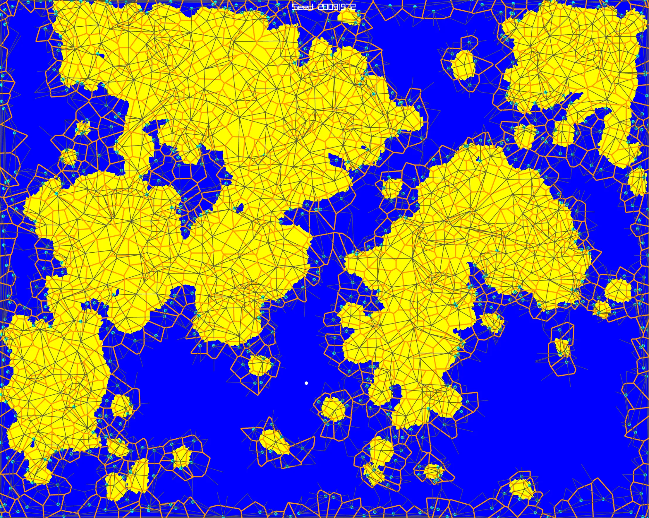 Land masses from Voronoi Graph