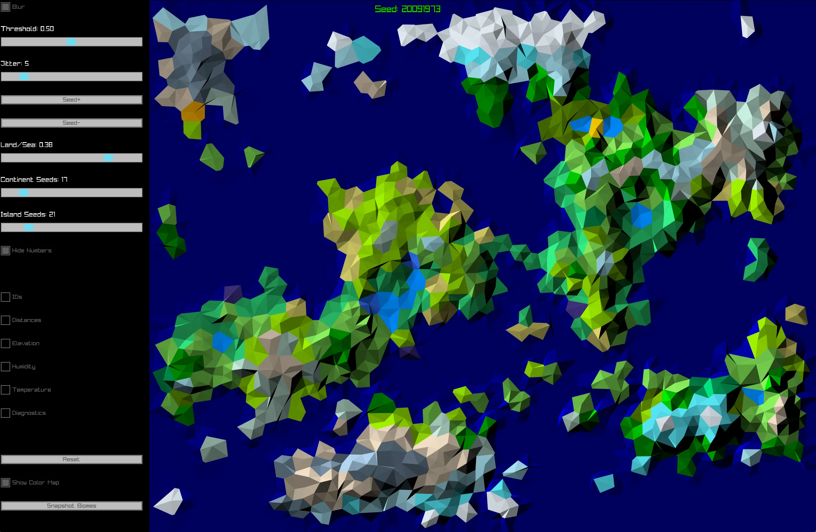 Polygonal Shaded Biome Map